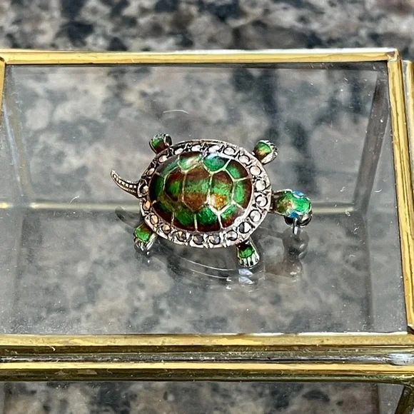 Alice Caviness Sterling Silver Turtle Broochđąđș - Picture 1 of 5